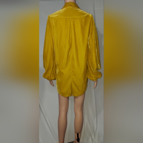 FREE PEOPLE Crushed Gold Velvet Romper Size XS - Picture 5 of 6